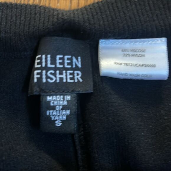 👒Eileen Fisher Classic Black Viscose Nylon Sweater Knit pull on Pants Sz Med - Picture 3 of 8